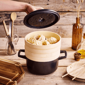 Nori Cast Iron Cocotte with Steamer Inserts
