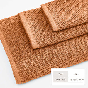 Cotton Textured Bath Towel Set - Acacia Collection