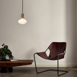 Oval Dim-to-Warm Pendant Light in Walnut
