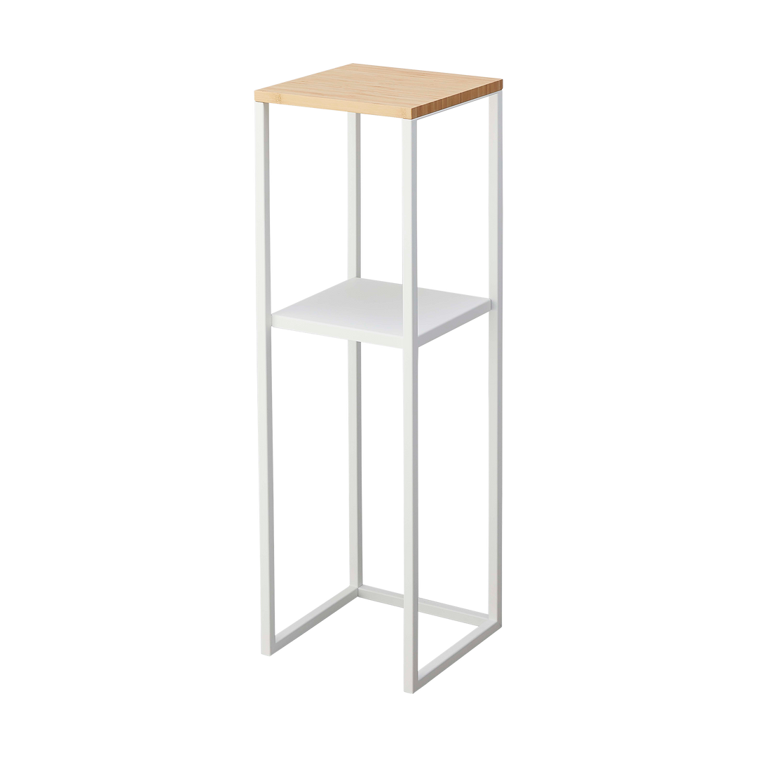 Two-Tier Display & Storage Shelf (31.5" H)  - Steel + Wood
