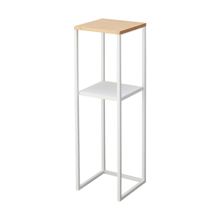 Two-Tier Display & Storage Shelf (31.5" H)  - Steel + Wood