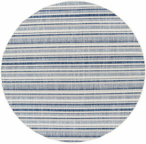 Olin White&Blue Striped Nordic Rug
