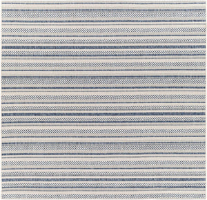 Olin White&Blue Striped Nordic Rug