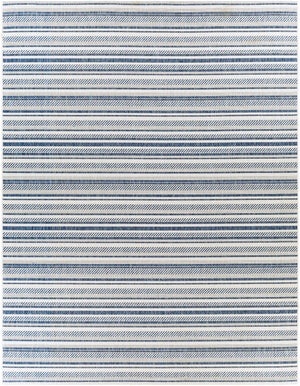 Olin White&Blue Striped Nordic Rug