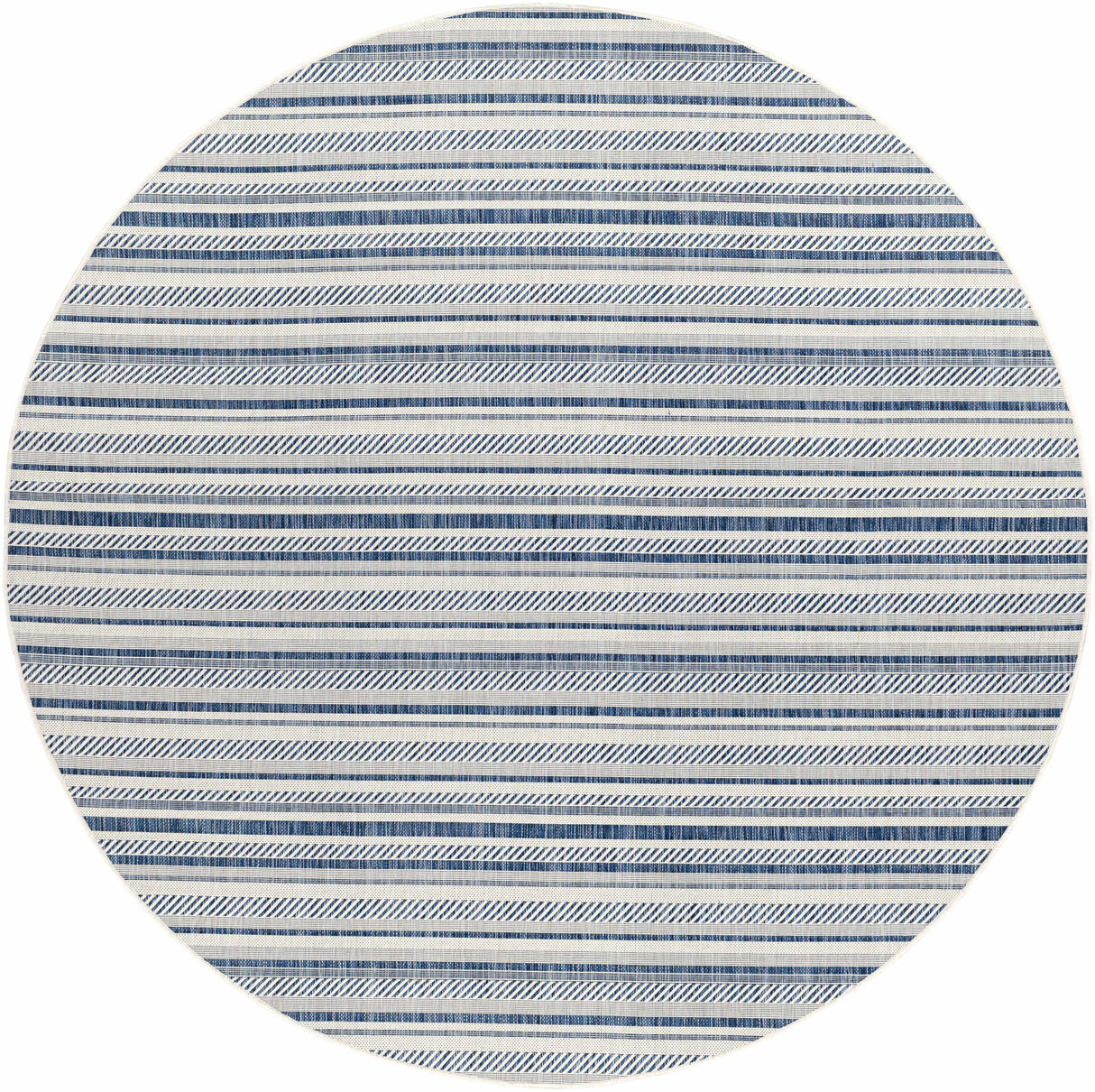 Olin White&Blue Striped Nordic Rug
