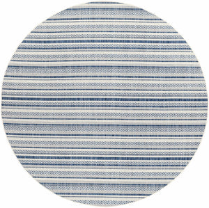 Olin White&Blue Striped Nordic Rug