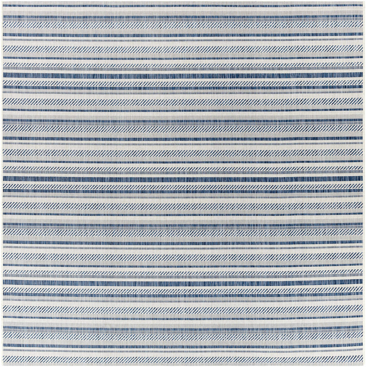 Olin White&Blue Striped Nordic Rug