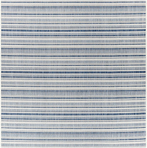 Olin White&Blue Striped Nordic Rug