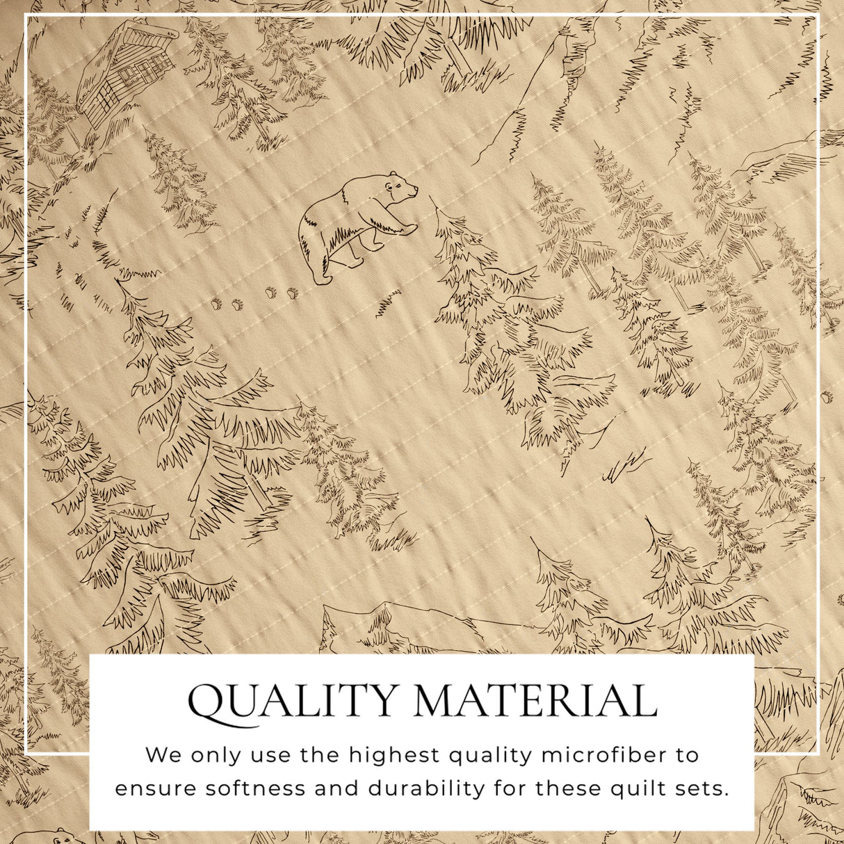 3 Piece Lodge Printed Quilt - Moonlight Ridge