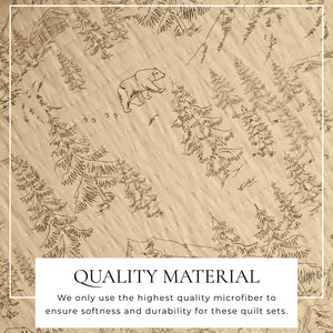 3 Piece Lodge Printed Quilt - Moonlight Ridge