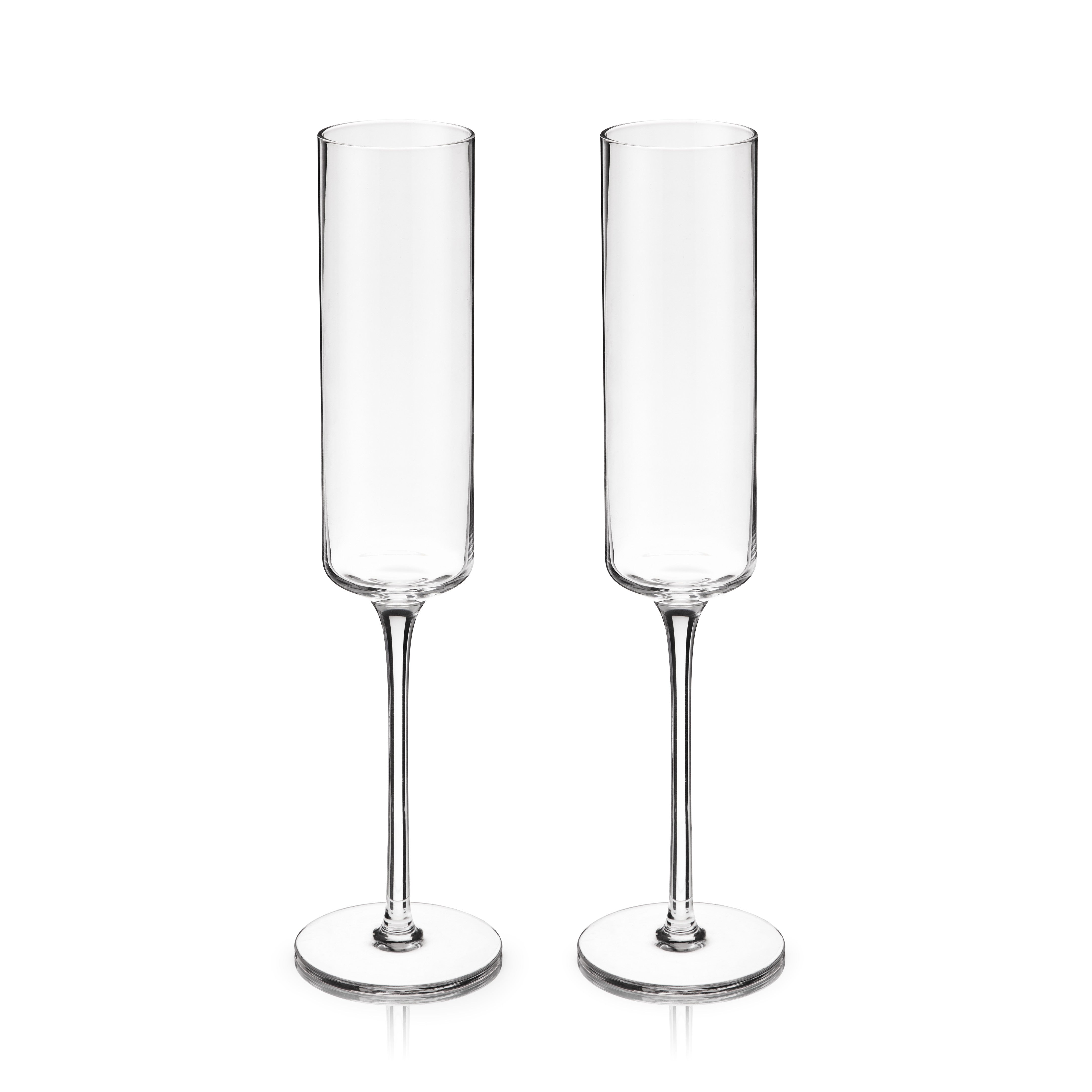 Viski Laurel Crystal Champagne Flutes