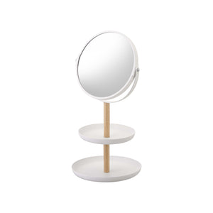Two-Tier Jewelry Tray With Mirror - Steel + Wood