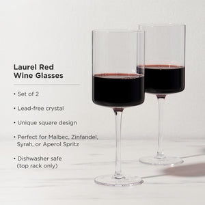 Laurel Crystal Red Wine Glasses Set of 2