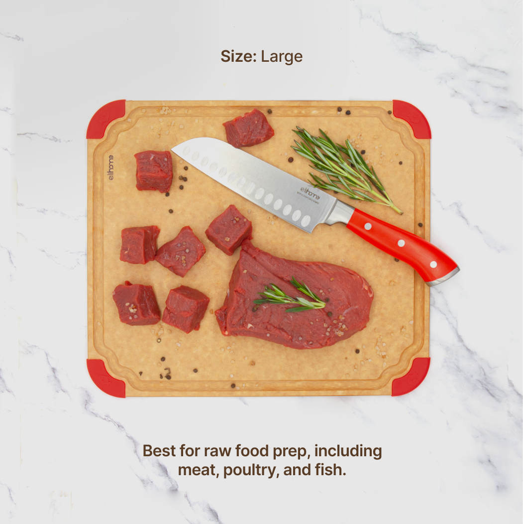 Premium Series 4 Pieces Cutting Board Set - Non Slip & Color Code (S+M+L+XL)