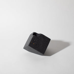 Cube Candlestick Holder | Black Terrazzo