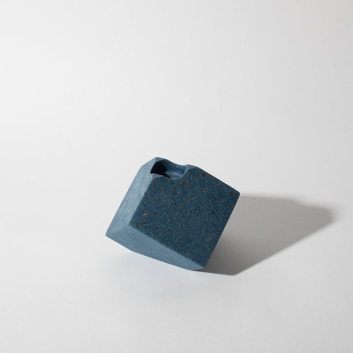 Cube Candlestick Holder | Cobalt Terrazzo