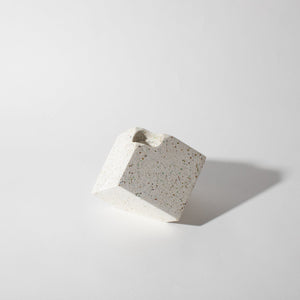 Cube Candlestick Holder | White Terrazzo