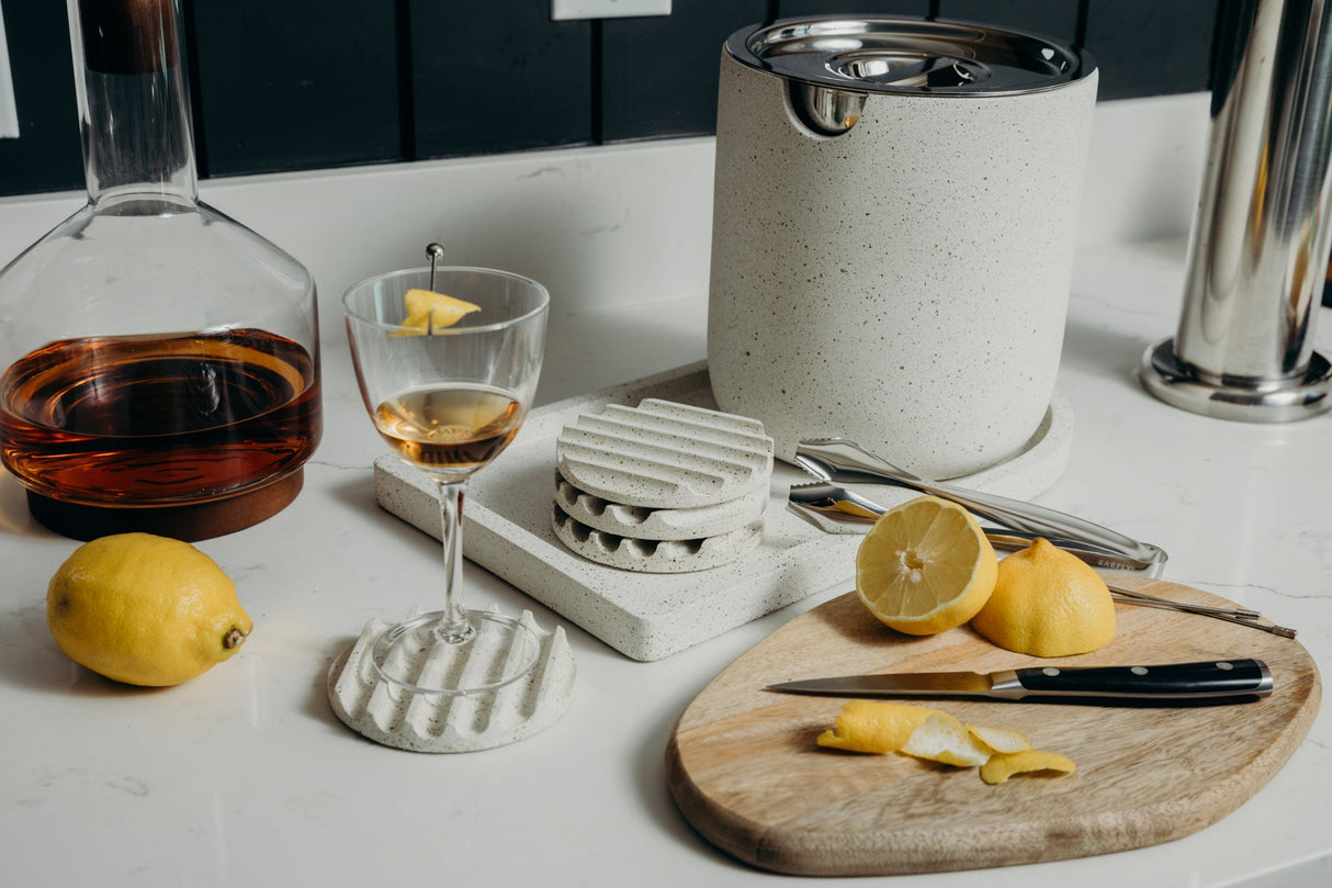 Ice Bucket Tray | White Terrazzo