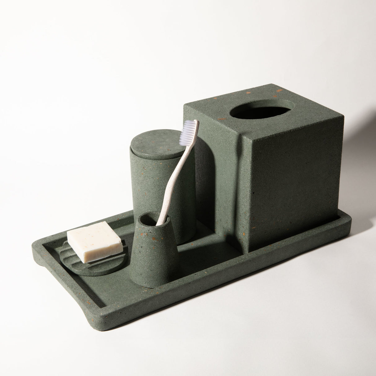 Mini Soap Dish | Dark Green Terrazzo