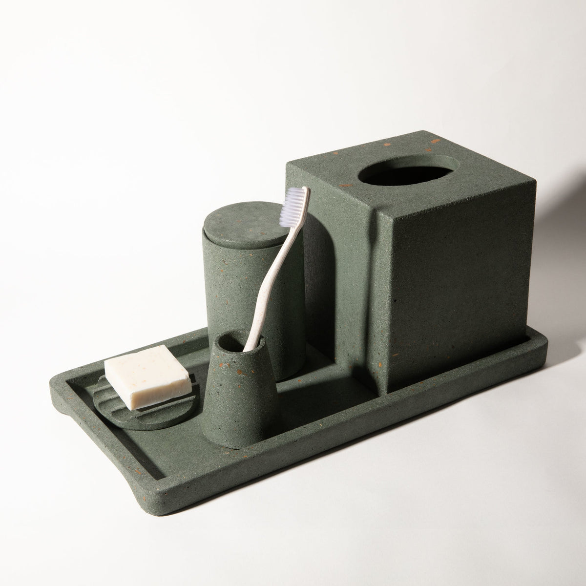Mini Soap Dish | Dark Green Terrazzo