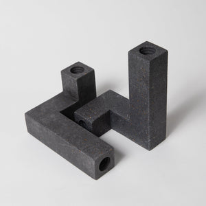 Candlestick Holder Set | Black Terrazzo
