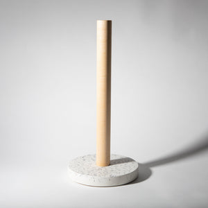 Paper Towel Holder | Larger White Terrazzo