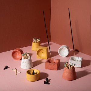 Round Incense Holder | White Terrazzo