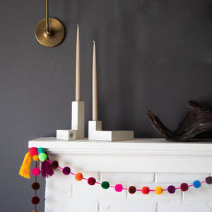 Candlestick Holder Set | White Terrazzo