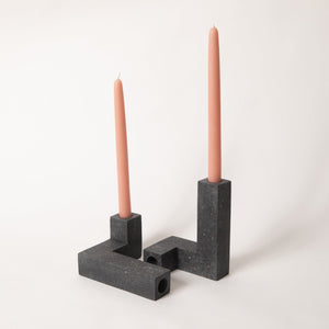 Candlestick Holder Set | Black Terrazzo