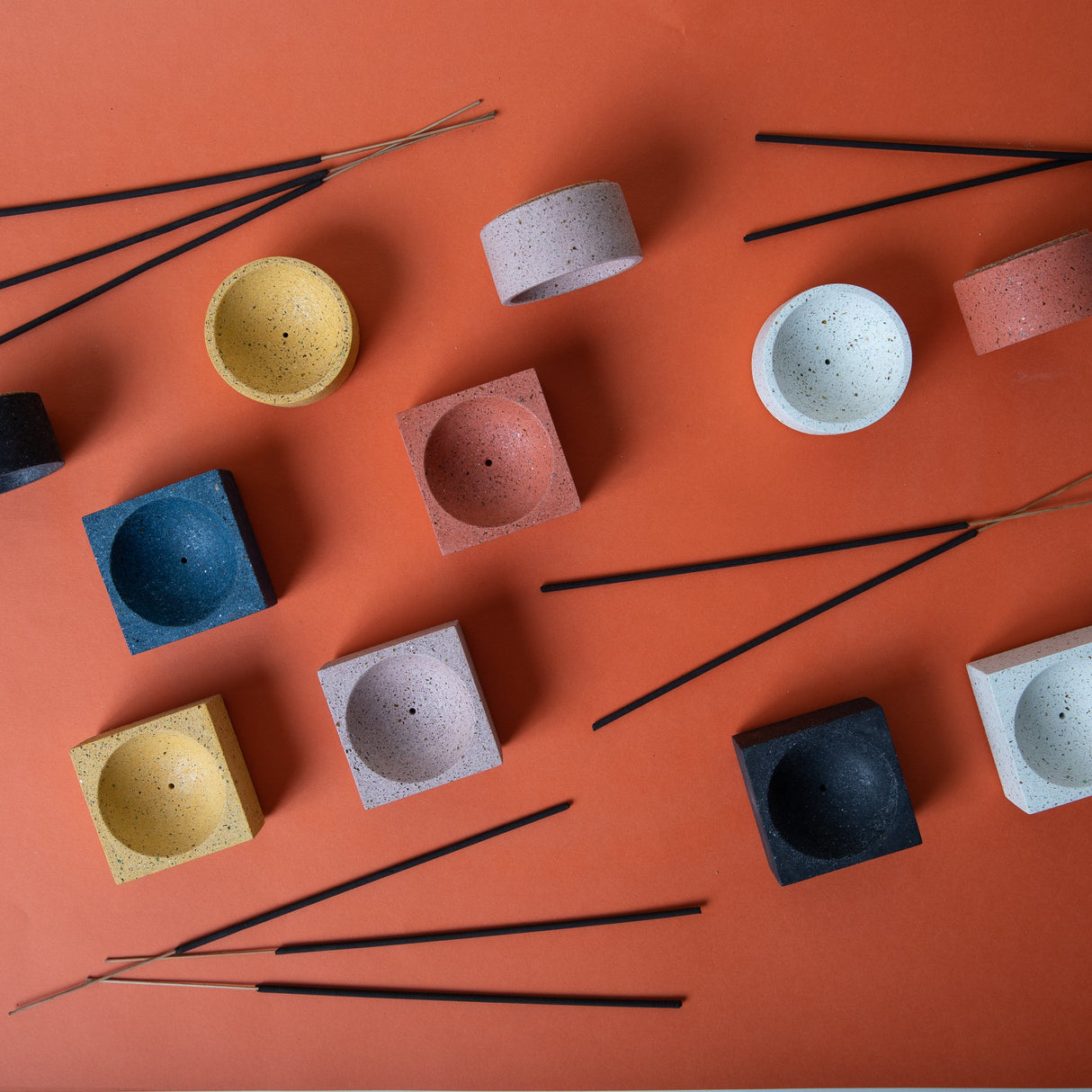 Square Incense Holder | Cobalt Terrazzo