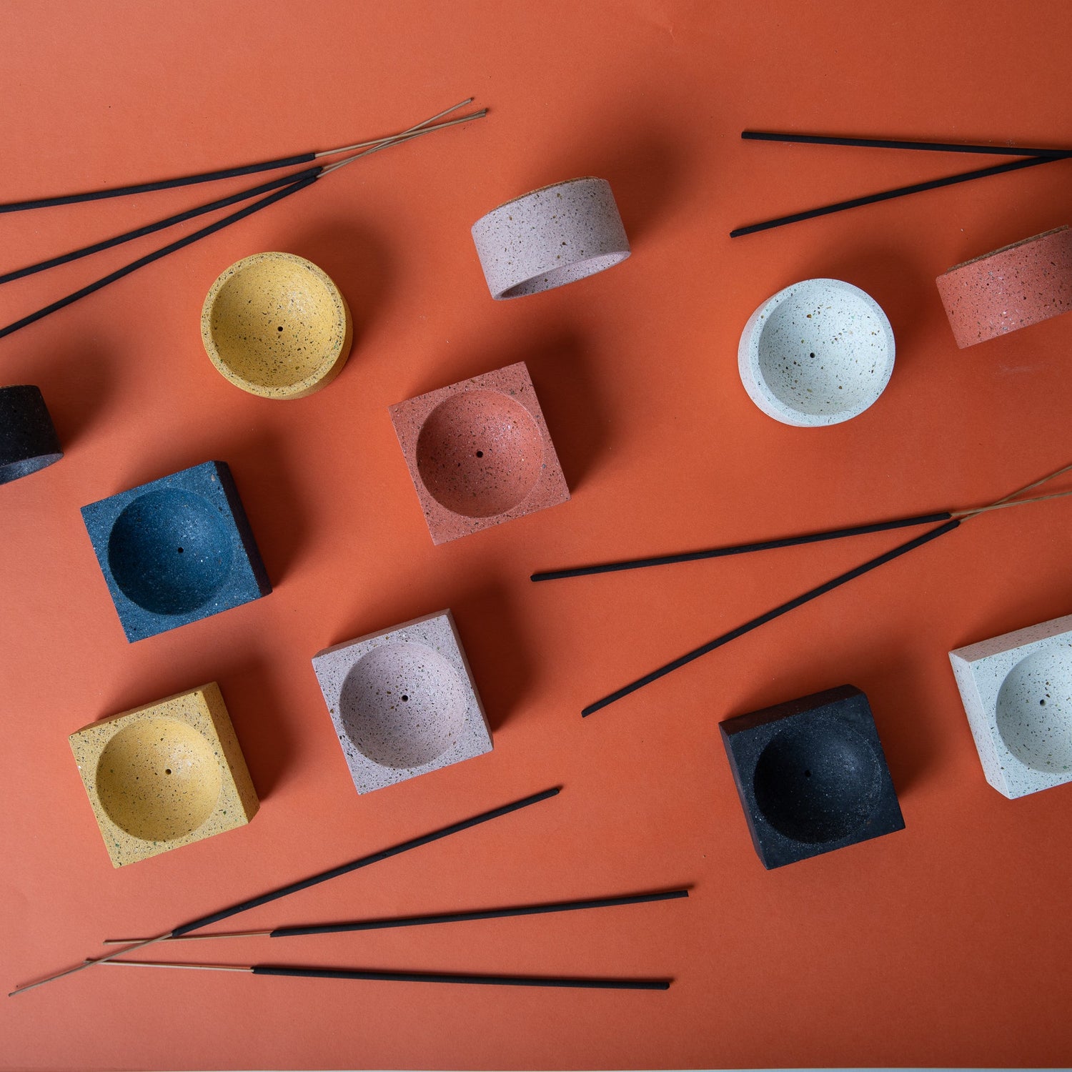 Square Incense Holder | Cobalt Terrazzo