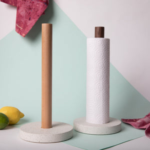 Paper Towel Holder | White Terrazzo