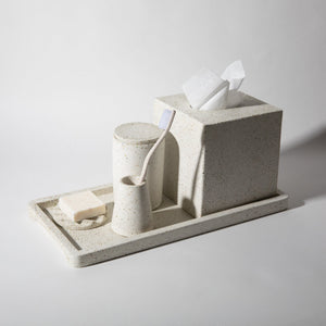 Tissue Box Cover | White Terrazzo