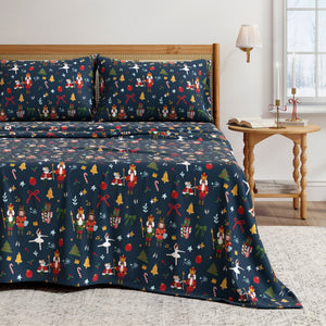 4-Piece Turkish Cotton Christmas Flannel Sheet - Whittaker Collection