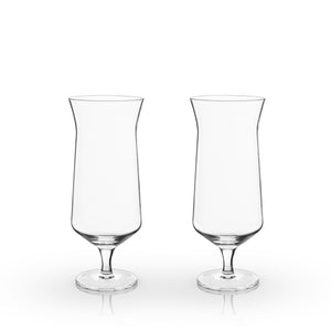 Raye Angled Crystal Hurricane Glasses Set of 2
