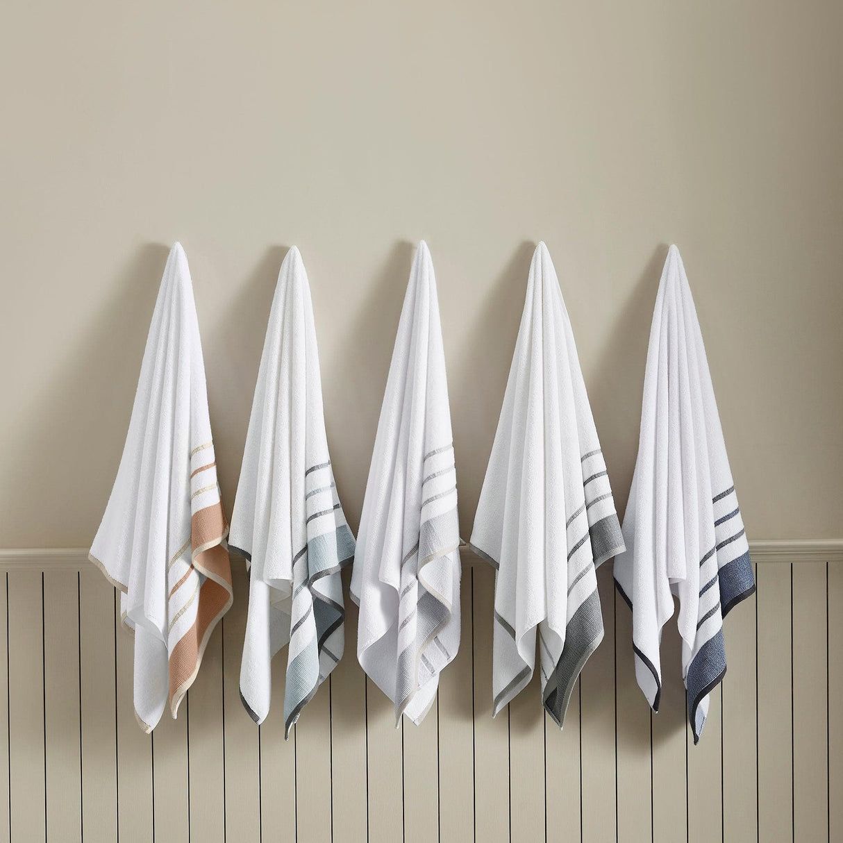 Decorative Cotton Stripe Bath Towel Set - Noelle Collection