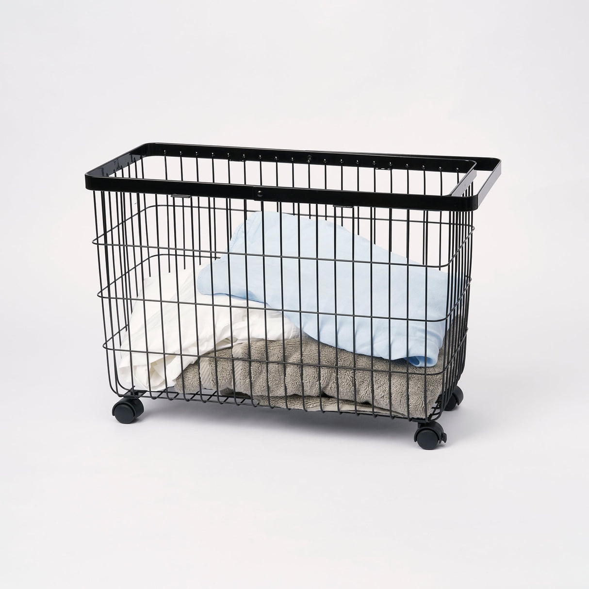 Rolling Wire Basket (14.8" H)  - Steel