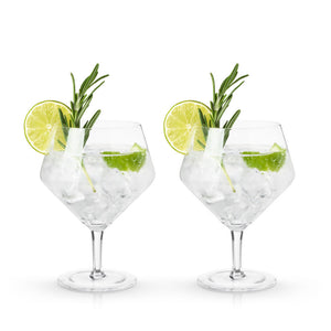 Raye Angled Crystal Gin & Tonic Glasses, Set of 2