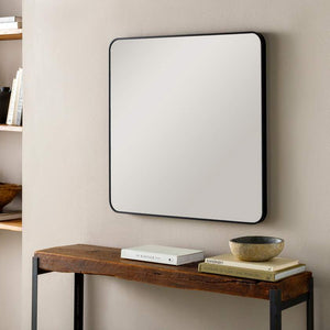 Louvenia Modern Black Wall Mirror