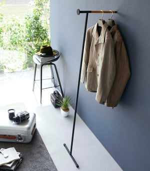 Leaning Clothes Hanger (64" H)  - Steel + Wood