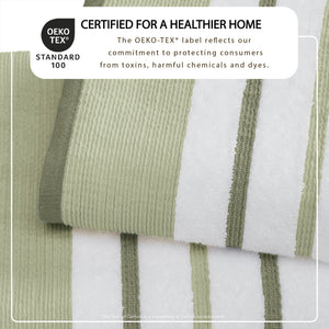 Decorative Cotton Stripe Bath Towel Set - Noelle Collection