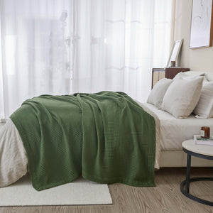 100% Cotton Waffle Weave Blanket - Mikala Collection