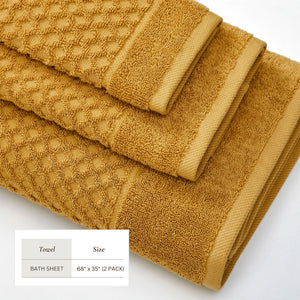 Cotton Diamond Waffle Weave Bath Towel Set - Grayson Collection