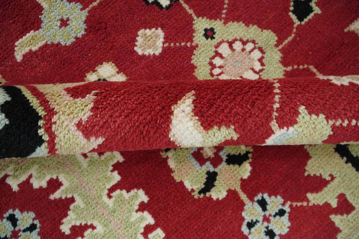 Rust, Olive and Black Hand Knotted Traditional Oriental Custom Made Wool Area Rug