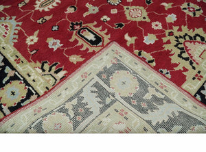 Rust, Olive and Black Hand Knotted Traditional Oriental Custom Made Wool Area Rug