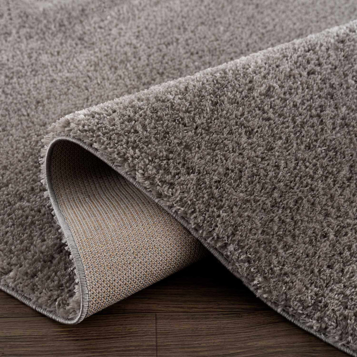 Heavenly Solid Gray Plush Area Rug