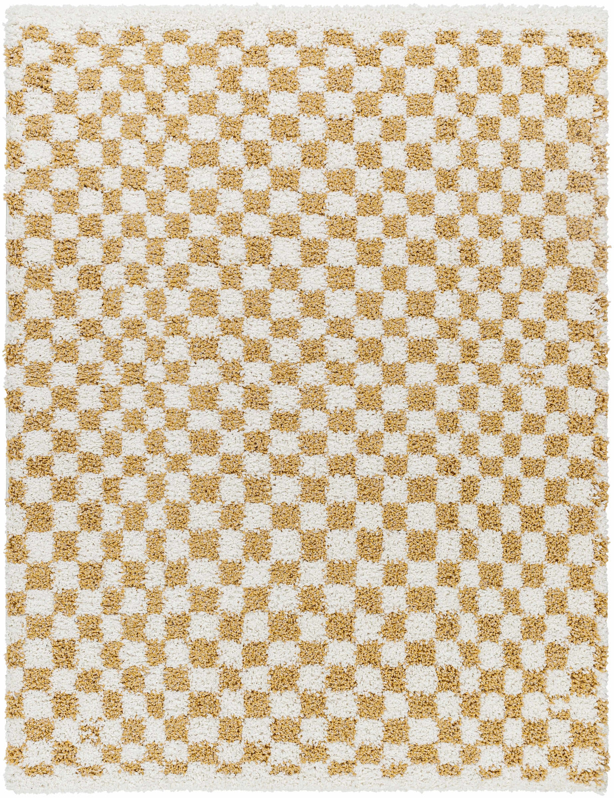 Kieu Mustard & Ivory Checkered Area Rug