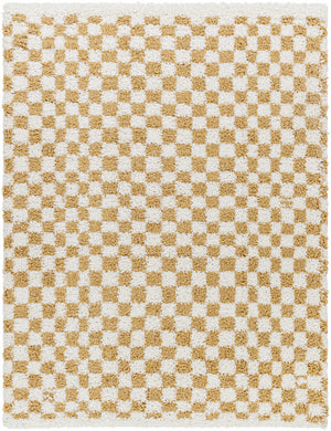 Kieu Mustard & Ivory Checkered Area Rug