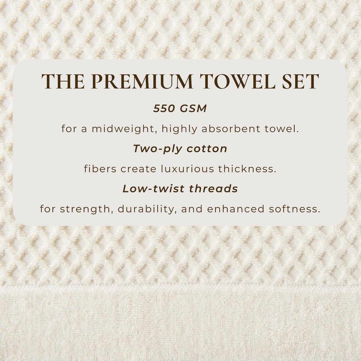 Cotton Diamond Waffle Weave Bath Towel Set - Grayson Collection