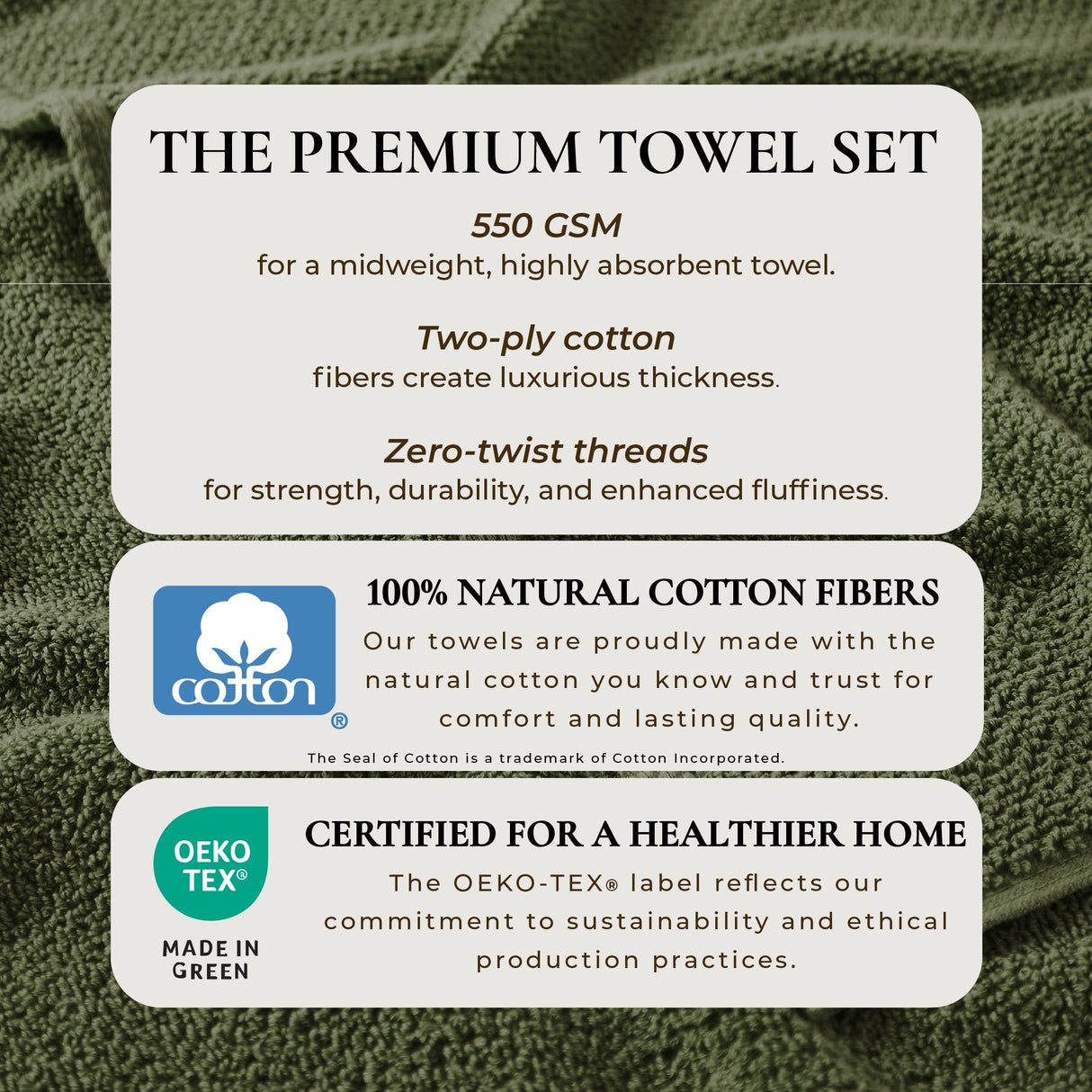 Cotton Textured Bath Towel Set - Acacia Collection